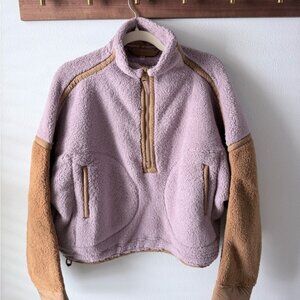 FREE PEOPLE Mountain High Logo Half Zip Fleece